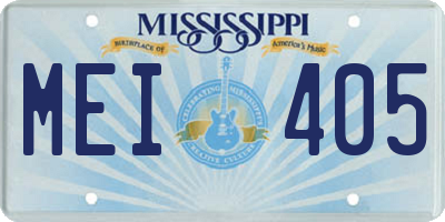 MS license plate MEI405