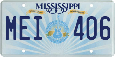 MS license plate MEI406