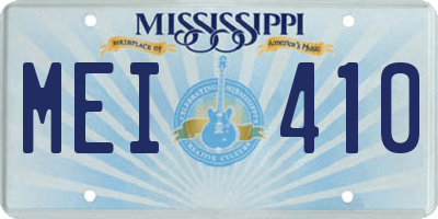MS license plate MEI410