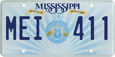 MS license plate MEI411