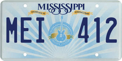 MS license plate MEI412