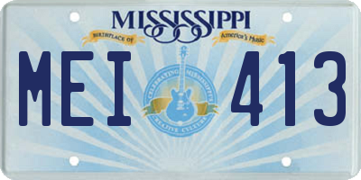 MS license plate MEI413