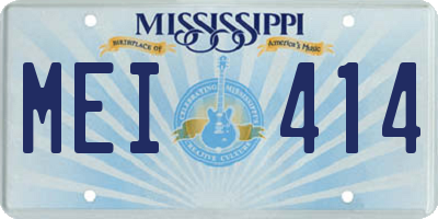 MS license plate MEI414