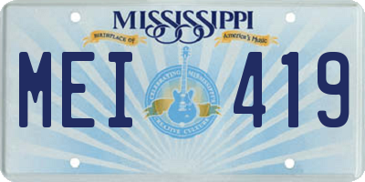 MS license plate MEI419