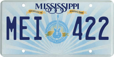 MS license plate MEI422