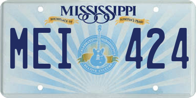 MS license plate MEI424