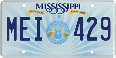 MS license plate MEI429