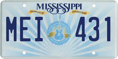 MS license plate MEI431