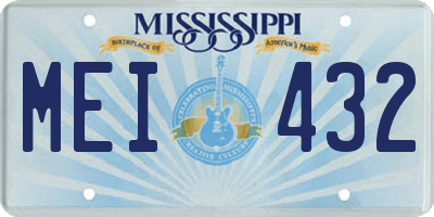 MS license plate MEI432