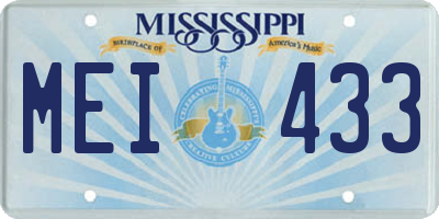 MS license plate MEI433