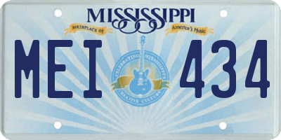MS license plate MEI434