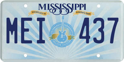 MS license plate MEI437