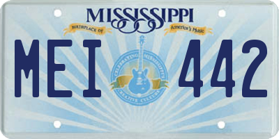 MS license plate MEI442