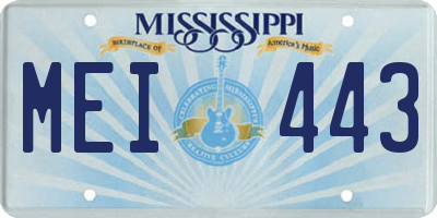 MS license plate MEI443