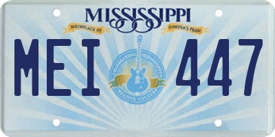 MS license plate MEI447