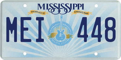 MS license plate MEI448