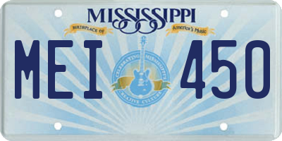 MS license plate MEI450