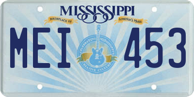MS license plate MEI453