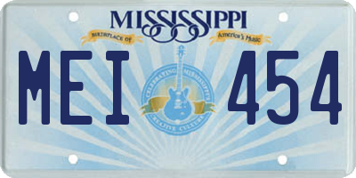 MS license plate MEI454