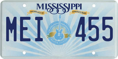 MS license plate MEI455