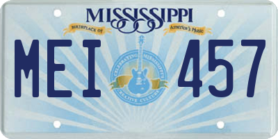 MS license plate MEI457