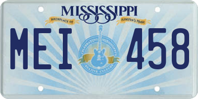 MS license plate MEI458