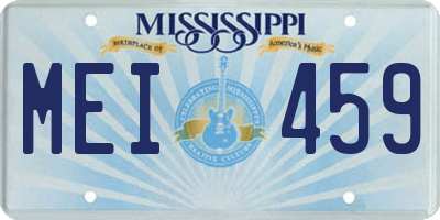 MS license plate MEI459