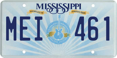 MS license plate MEI461