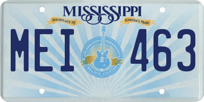 MS license plate MEI463