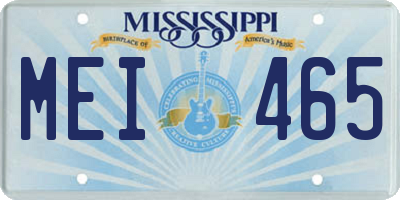 MS license plate MEI465