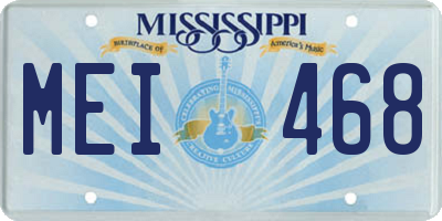 MS license plate MEI468