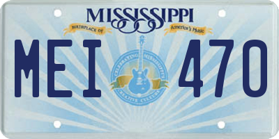 MS license plate MEI470