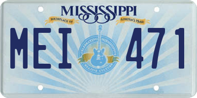 MS license plate MEI471