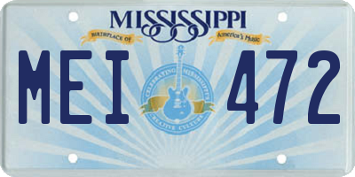 MS license plate MEI472