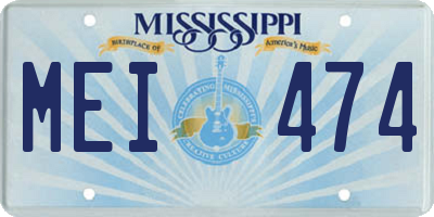 MS license plate MEI474