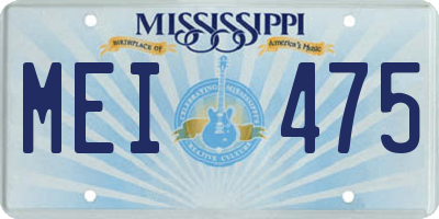 MS license plate MEI475