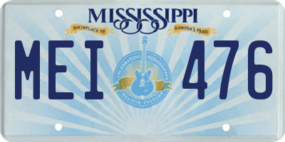 MS license plate MEI476