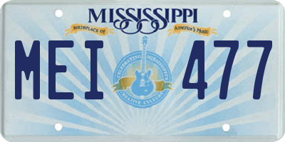 MS license plate MEI477