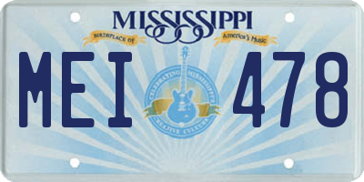 MS license plate MEI478