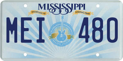 MS license plate MEI480