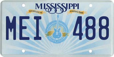 MS license plate MEI488