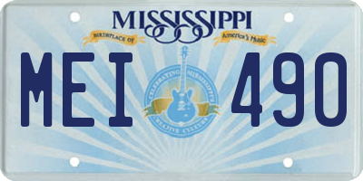 MS license plate MEI490