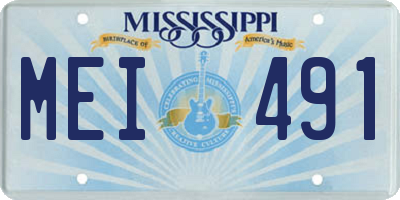 MS license plate MEI491
