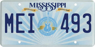 MS license plate MEI493