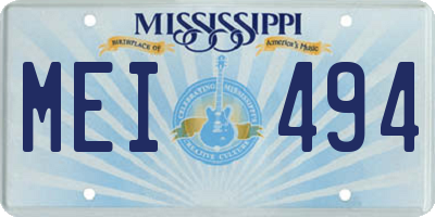 MS license plate MEI494