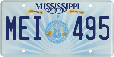 MS license plate MEI495
