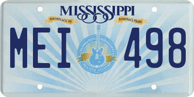 MS license plate MEI498