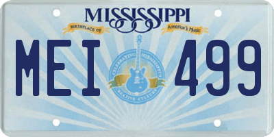MS license plate MEI499
