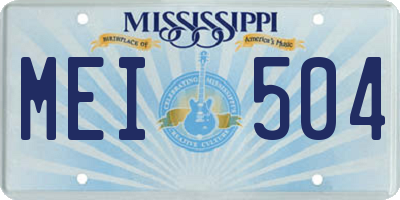 MS license plate MEI504