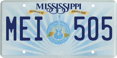 MS license plate MEI505